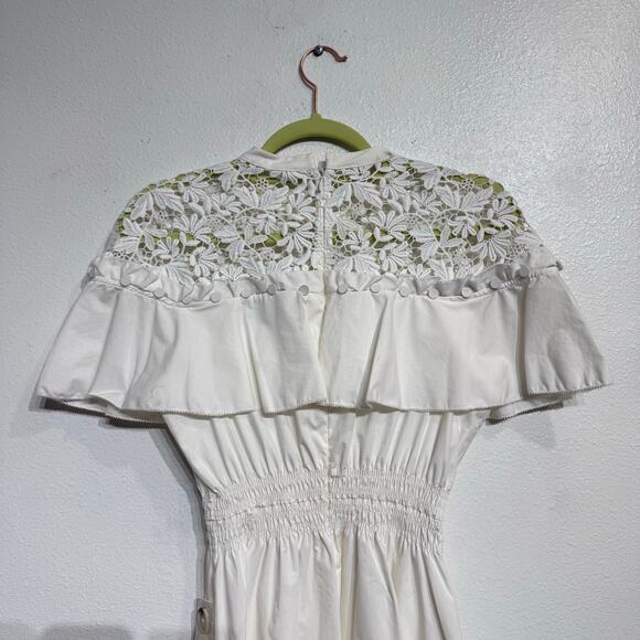Self Portrait White Hudson Mini Dress Sz 6 - Picture 9 of 14